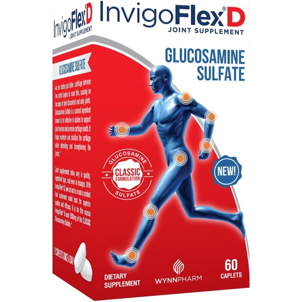 InvigoFlex D 1500mg Glucosamine Sulfate box front view joint supplement