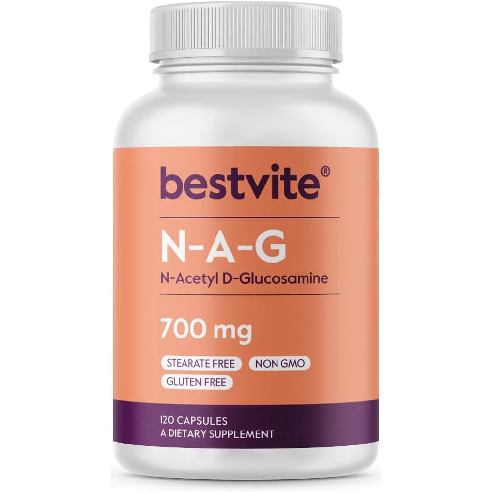 Bestvite N-Acetyl Glucosamine 700mg front bottle view for authentic joint health support.