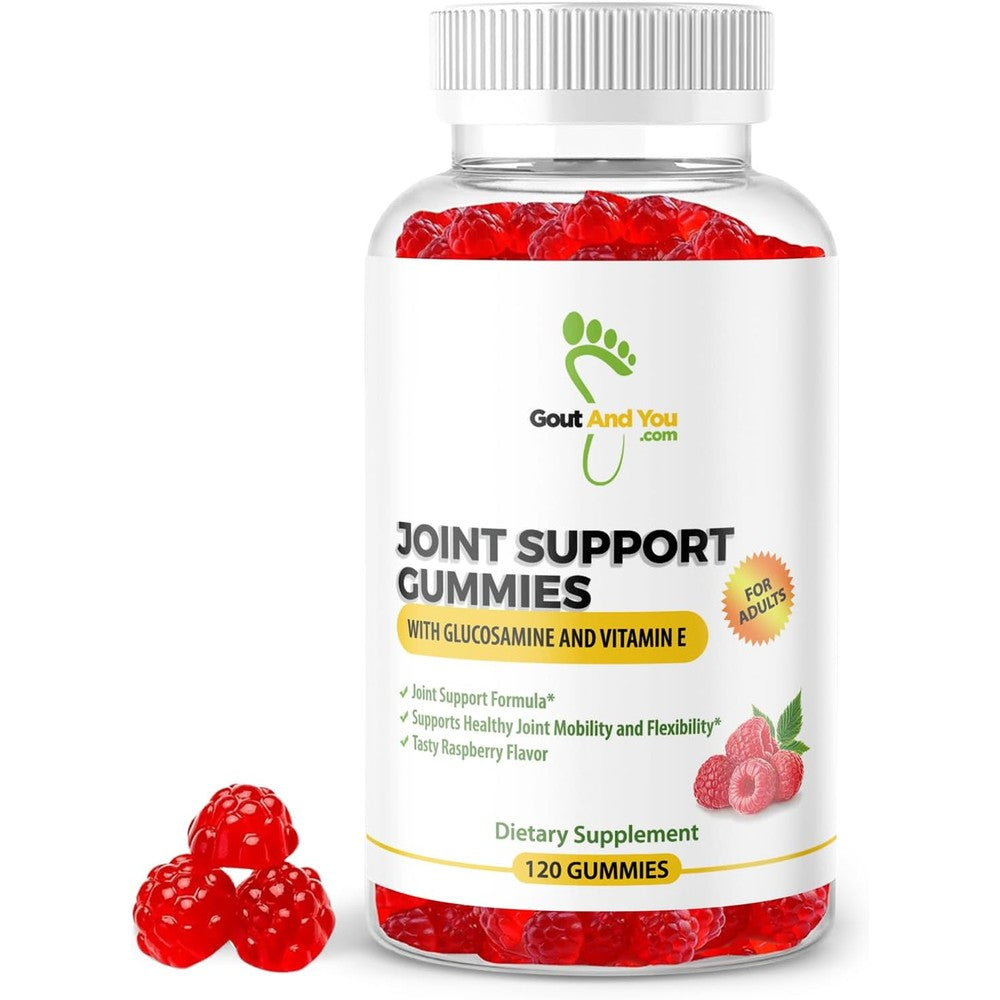 Gout And You Extra Strength Joint Support Chewable Gummies front bottle view for joint mobility.