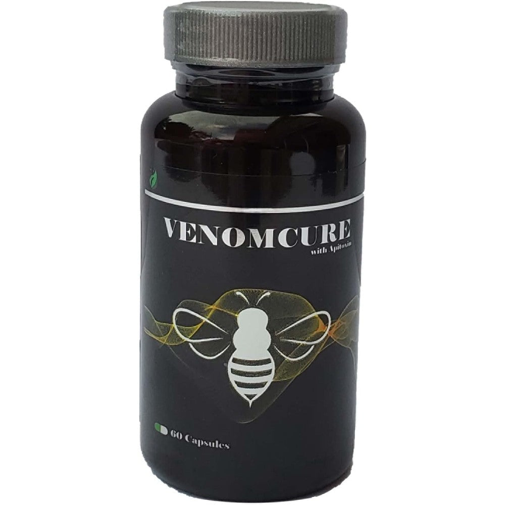 CNM Bee Venom VENOMCURE with apitoxin 60 capsules front bottle view joint pain relief supplement
