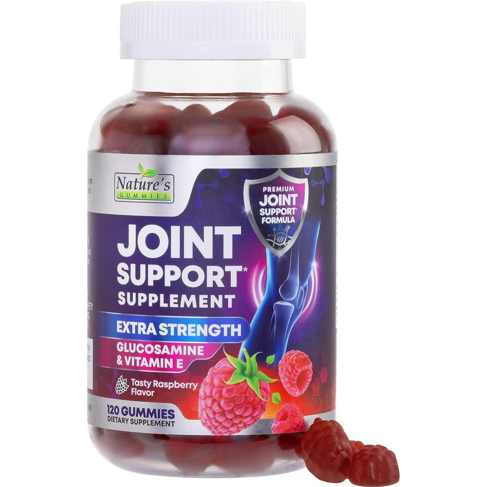 Nature's Nutrition joint support extra strength glucosamine 120 gummies front view bottle