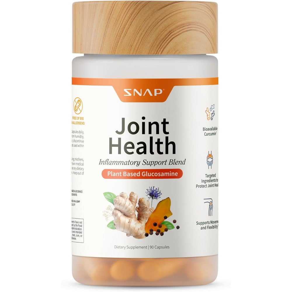 Snap Supplements Plant Based Glucosamine MSM bottle front view for joint health