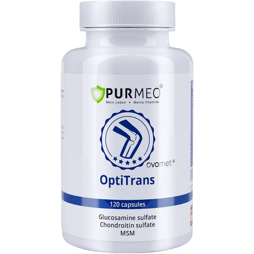 Purmeo OptiTrans Joint Health Supplement front view bottle containing 120 capsules