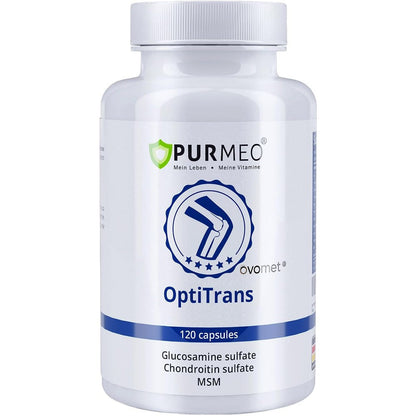Purmeo OptiTrans Joint Health Supplement front view bottle containing 120 capsules