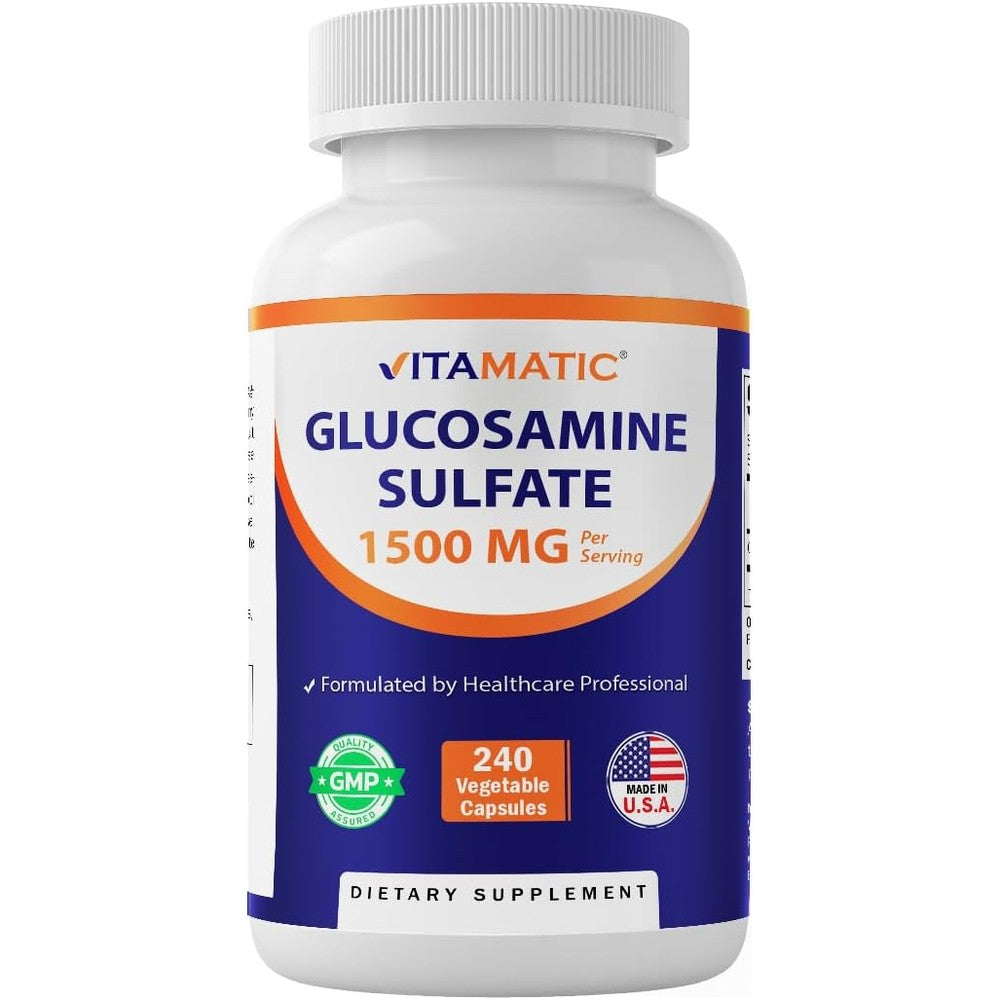 Vitamatic Glucosamine Sulfate 1500mg joint health supplement front view