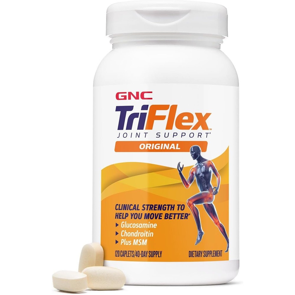 GNC TriFlex Joint Bone and Cartilage 120 caplets front bottle view