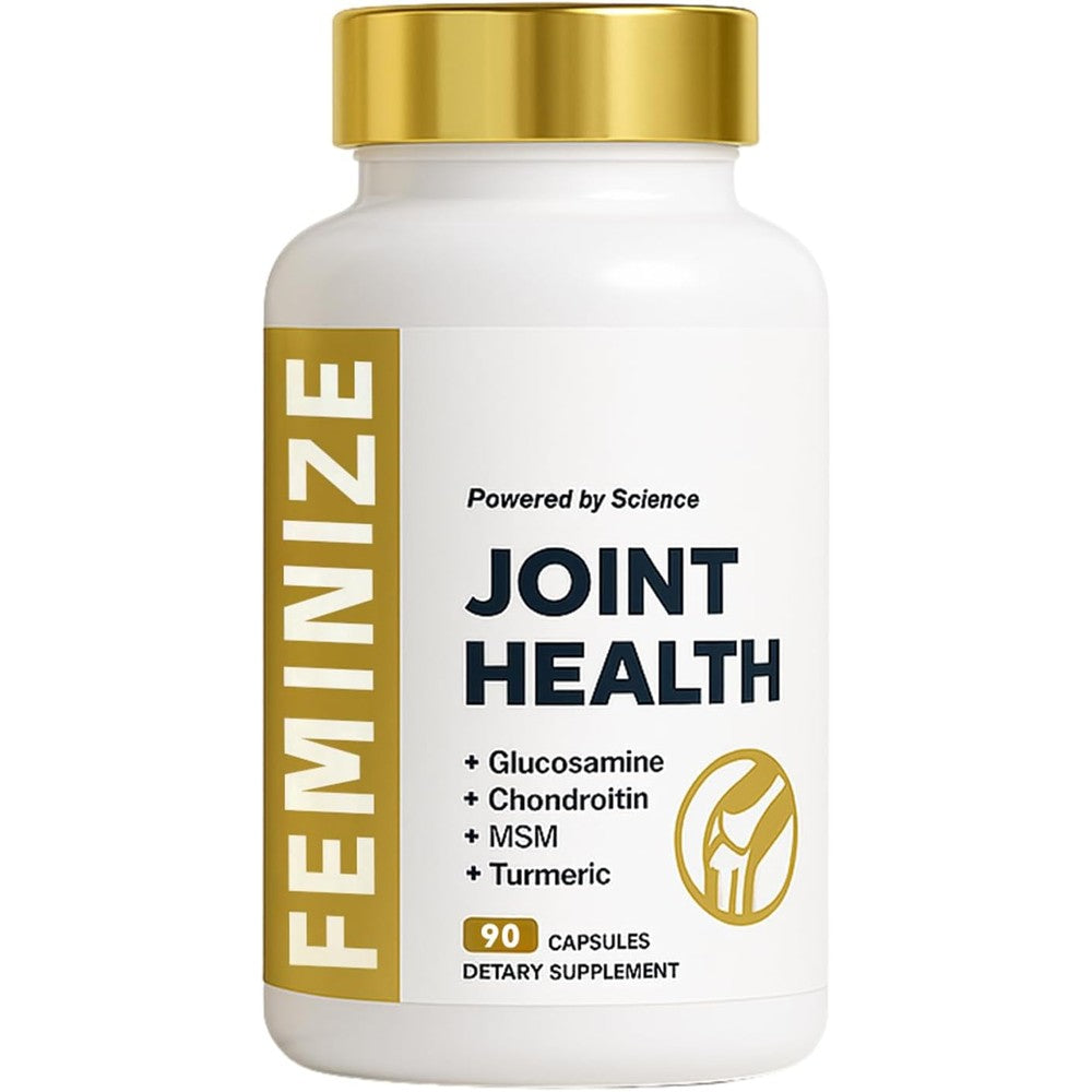Feminize AlluraJoint Support ninety capsules bottle front view showing joint health supplement label