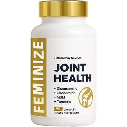 Feminize AlluraJoint Support ninety capsules bottle front view showing joint health supplement label