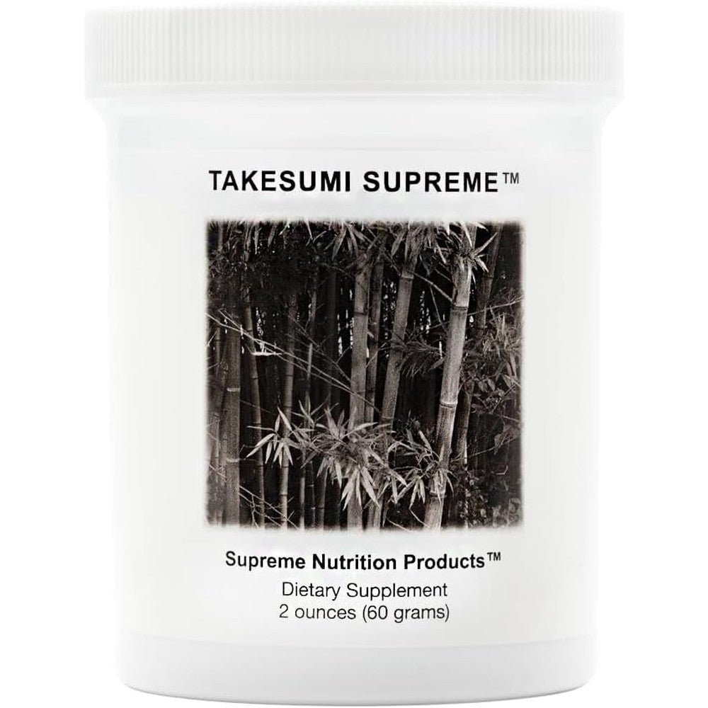 Supreme Nutrition Takesumi Supreme 60 Grams powder front view container showing pure activated bamboo charcoal supplement label