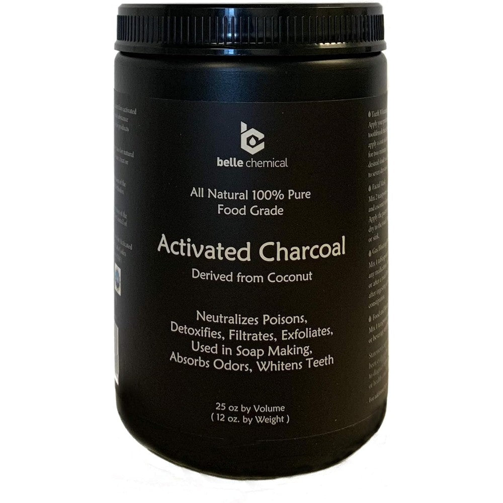 Belle Chemical Coconut Activated Charcoal Powder large jar front view