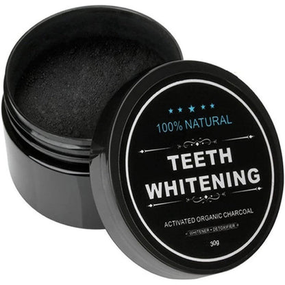 Lythor Teeth Whitening Charcoal Powder front view jar for natural oral care