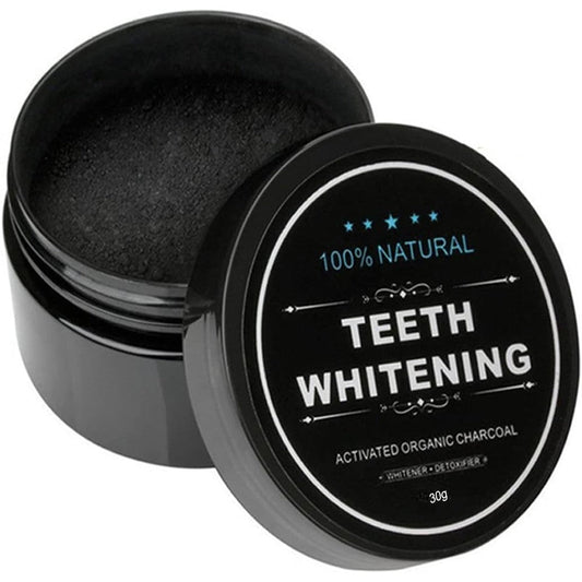 Lythor Teeth Whitening Charcoal Powder front view jar for natural oral care