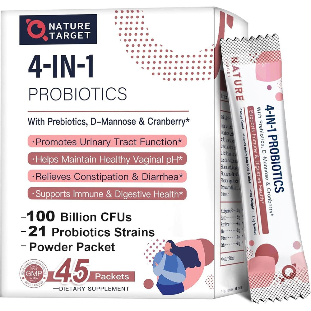 Nature Target women probiotics powder front view packaging