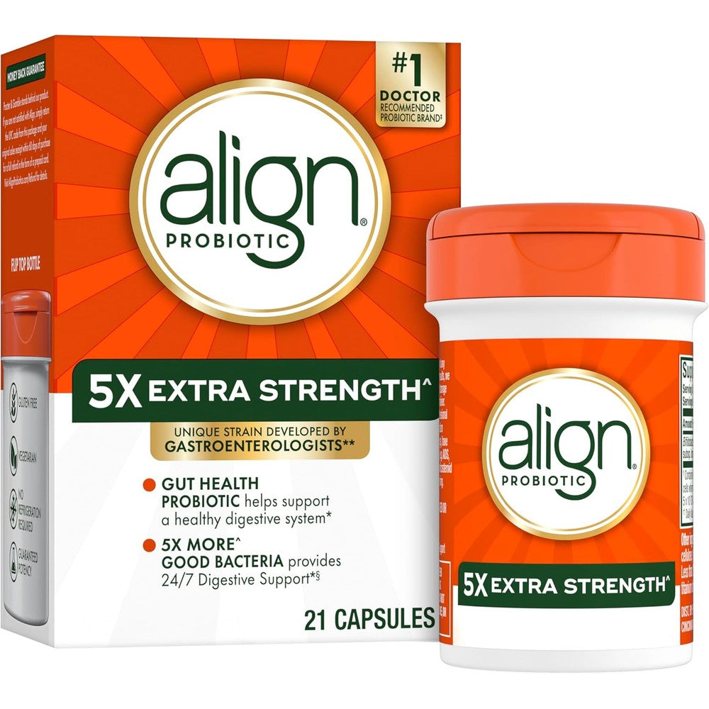 Align extra strength probiotic supplement front package view