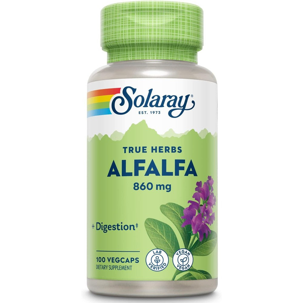 Solaray Alfalfa Leaf 860mg herbal supplement bottle front view