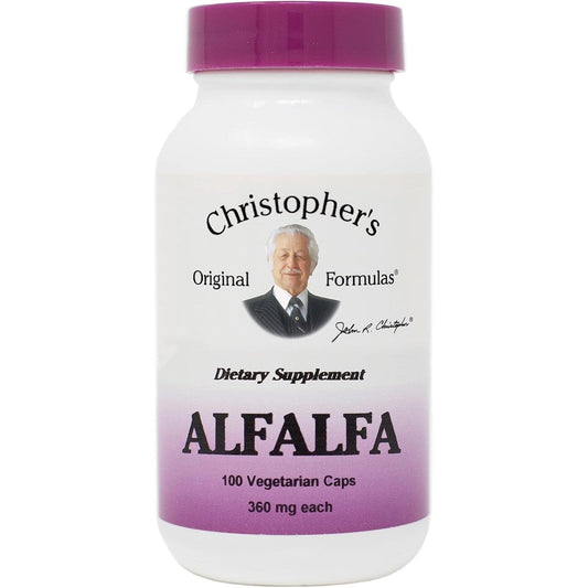 Christopher's Original Formulas Alfalfa Leaves 100 capsules front view