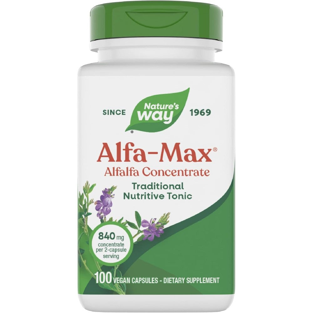 Nature's Way Alfa-Max Alfalfa supplement bottle front view