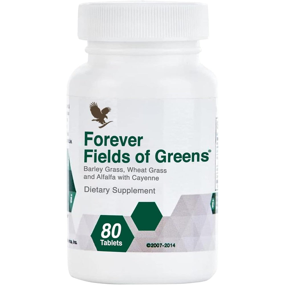 Forever Living Fields Of Greens 80 Tablets Bottle Front View