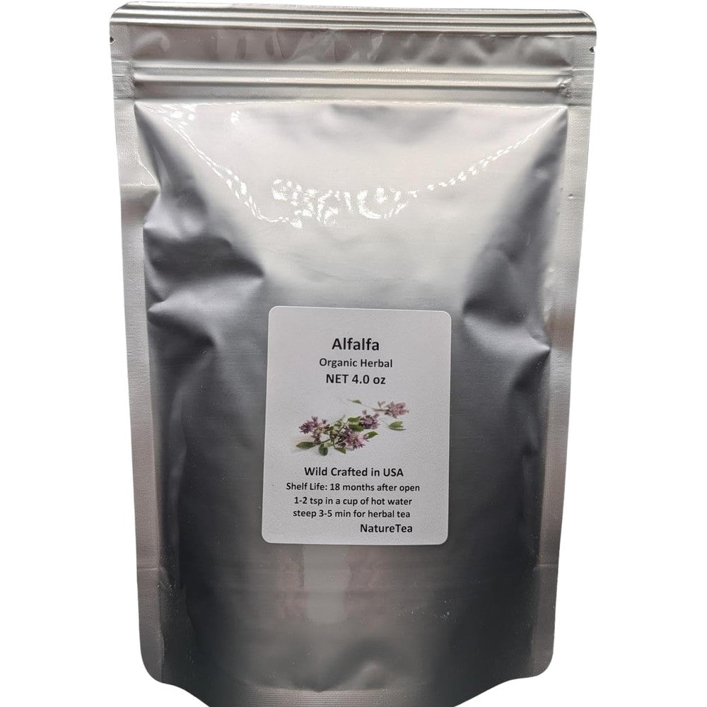 Nature Tea Alfalfa Medicago Sativa loose leaf tea front view