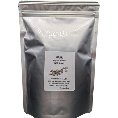 Nature Tea Alfalfa Medicago Sativa loose leaf tea front view