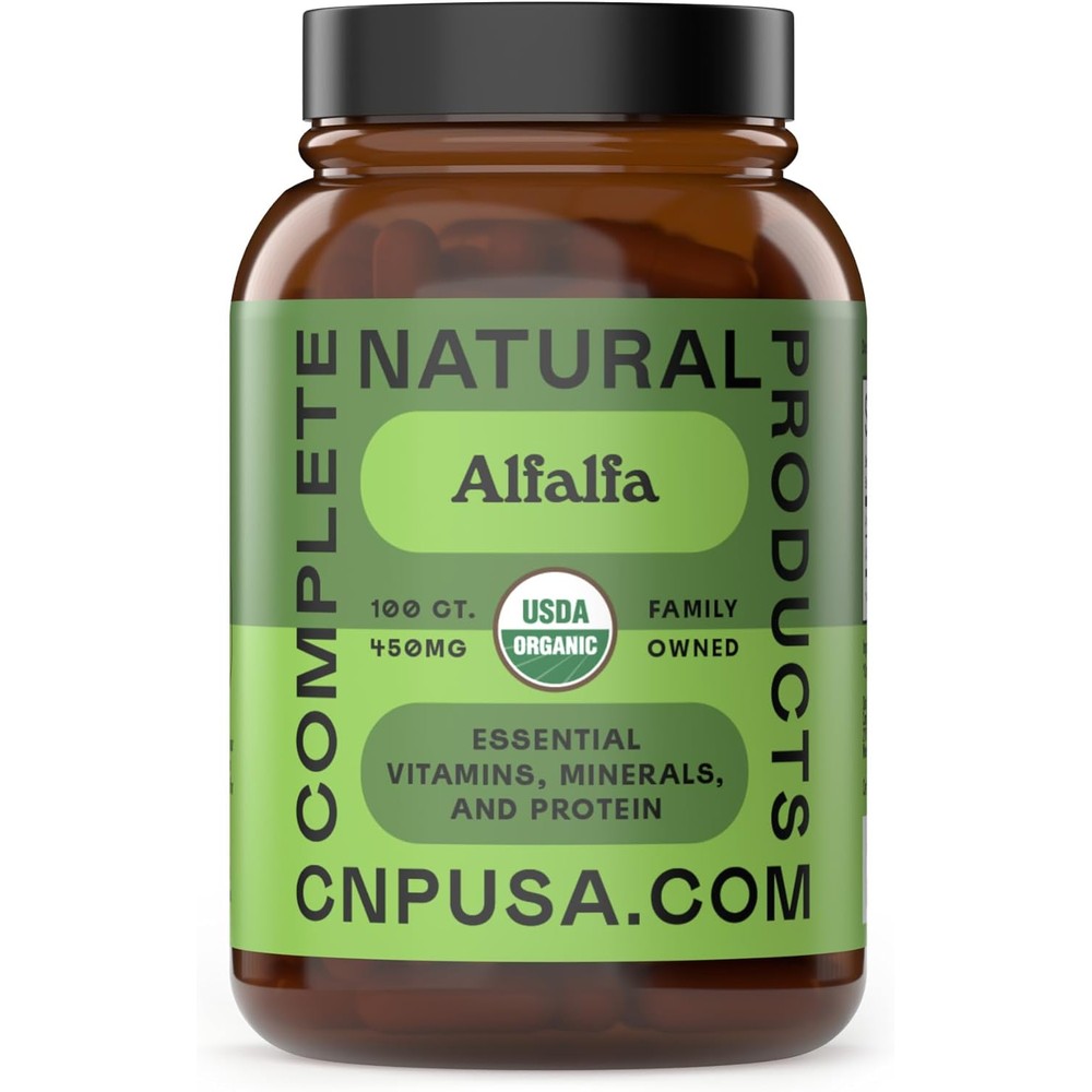 Complete Natural Products Pure Alfalfa Leaf capsules bottle front view