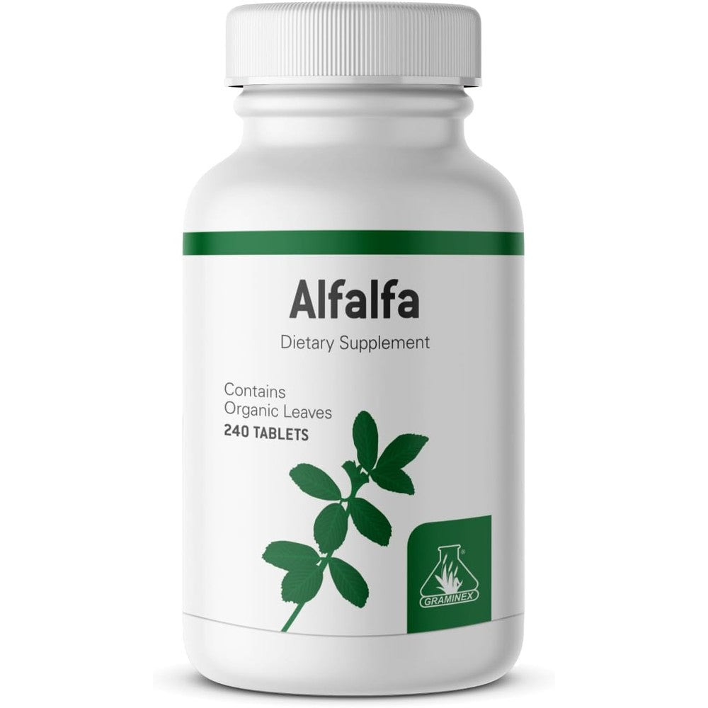 Graminex Alfalfa Green Superfood Tablets front view bottle