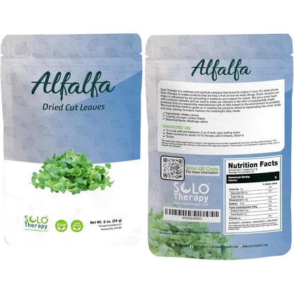 Solo Therapy Alfalfa Leaf dried cut leaves front view packaging