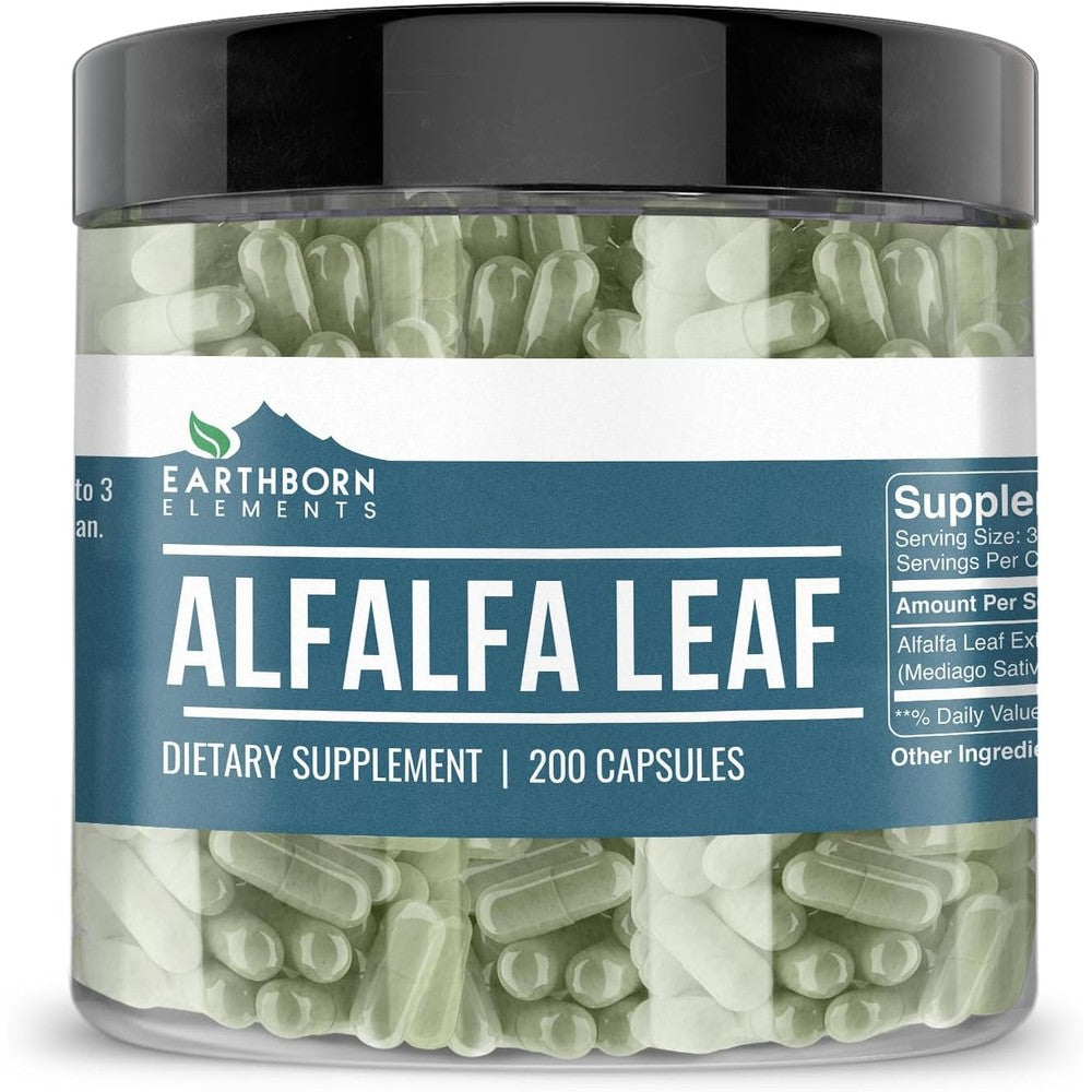 Earthborn Elements Alfalfa Leaf 200 Capsules bottle front view