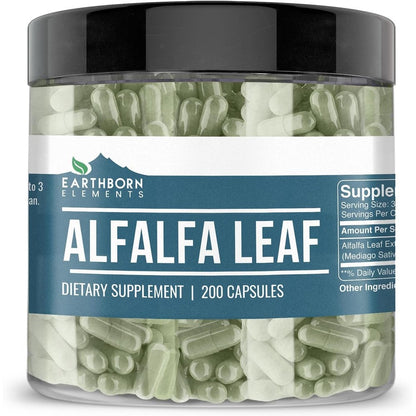 Earthborn Elements Alfalfa Leaf 200 Capsules bottle front view