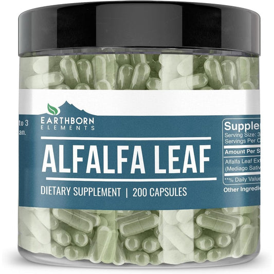 Earthborn Elements Alfalfa Leaf 200 Capsules bottle front view