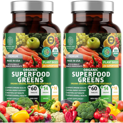 28 organic ingredients in Number One Nutrition Organic Green Superfood