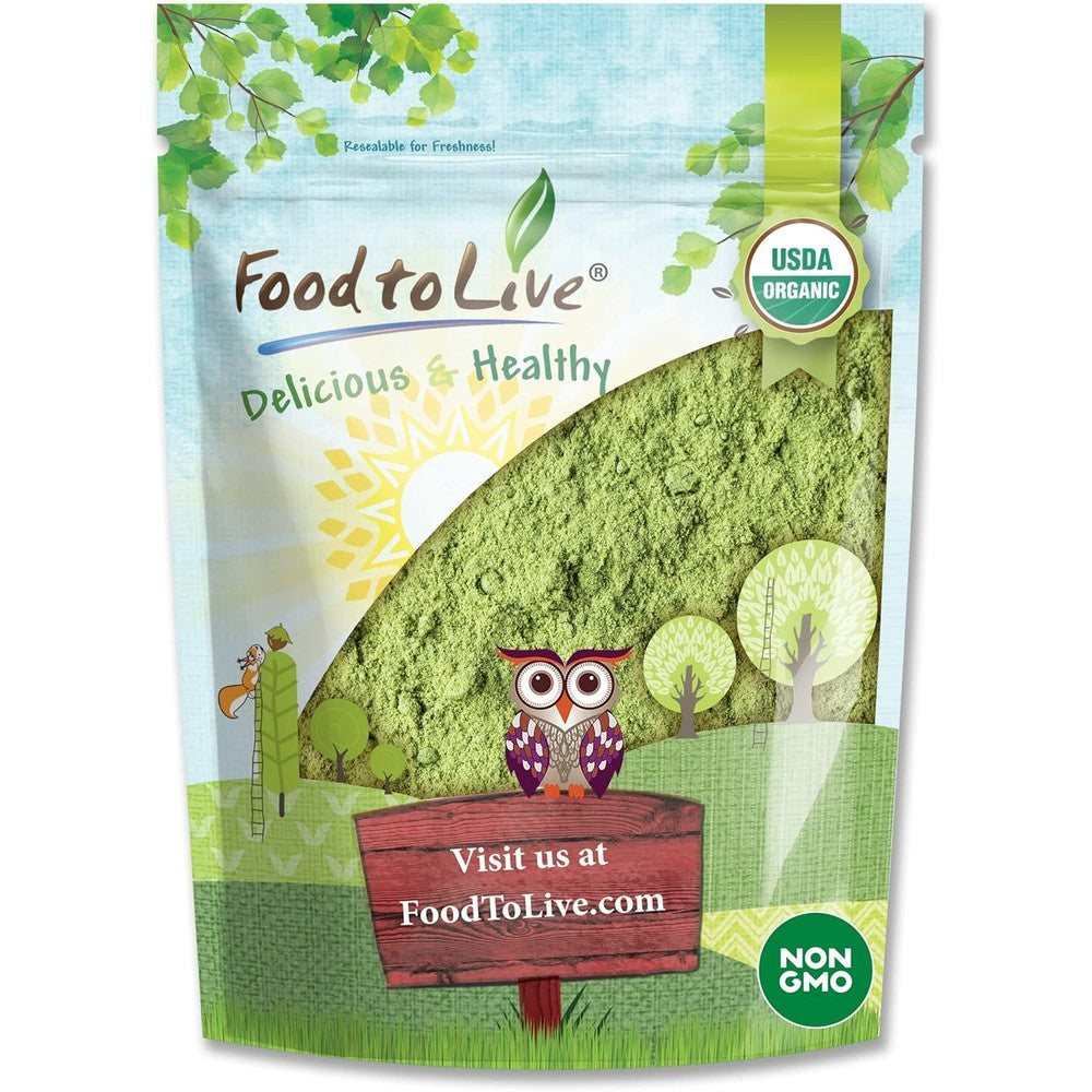 Food To Live Organic SuperGrass Powder 1 Pound bag front view