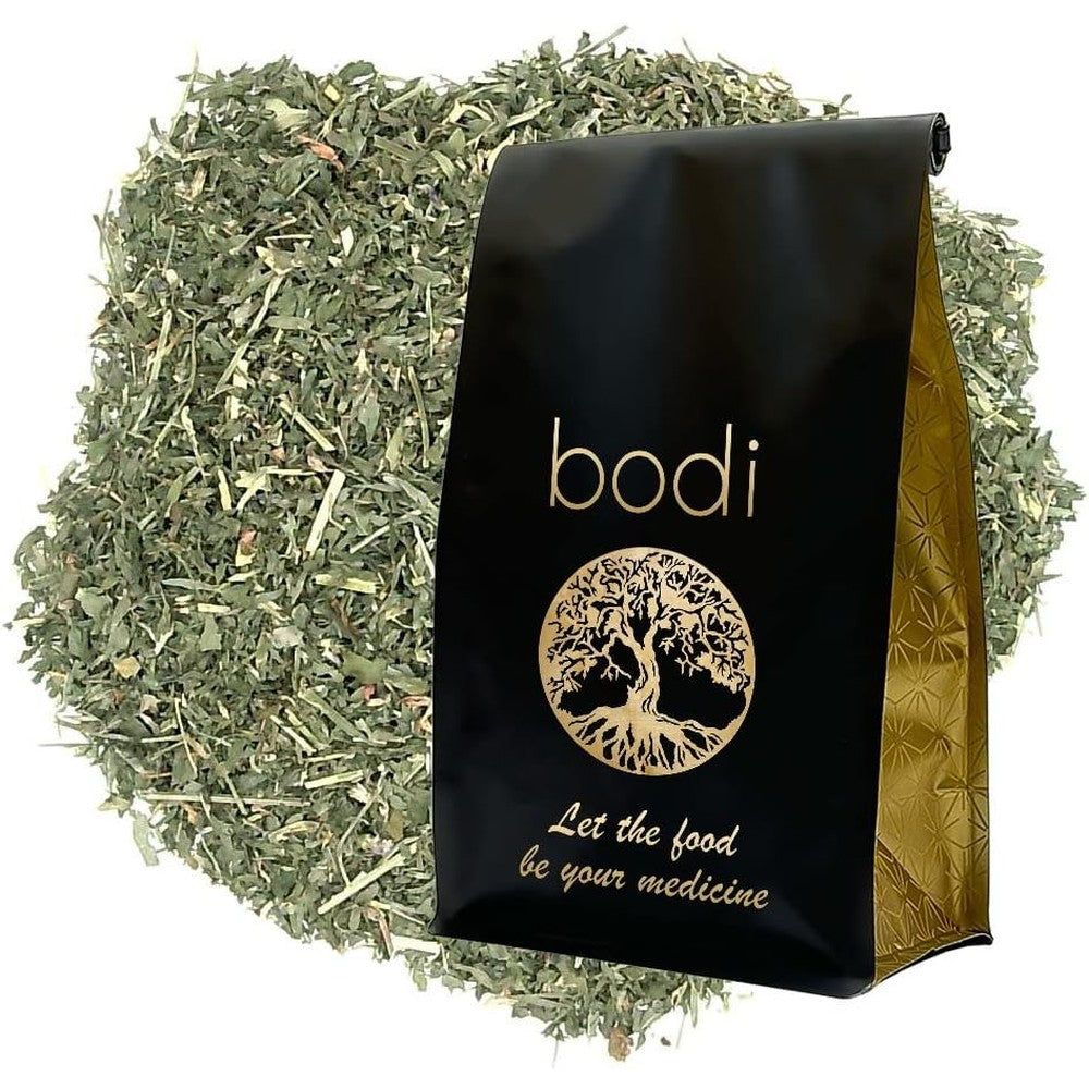 Bodi Alfalfa Leaf Cut Dried 100 percent pure natural herbal supplement front view