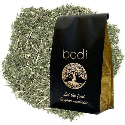 Bodi Alfalfa Leaf Cut Dried 100 percent pure natural herbal supplement front view