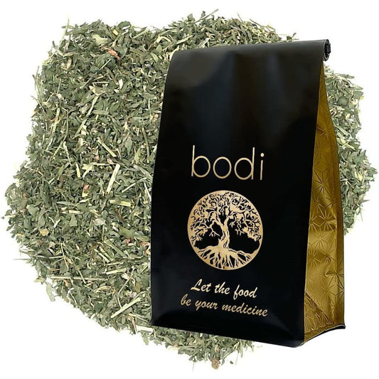 Bodi Alfalfa Leaf Cut Dried 100 percent pure natural herbal supplement front view