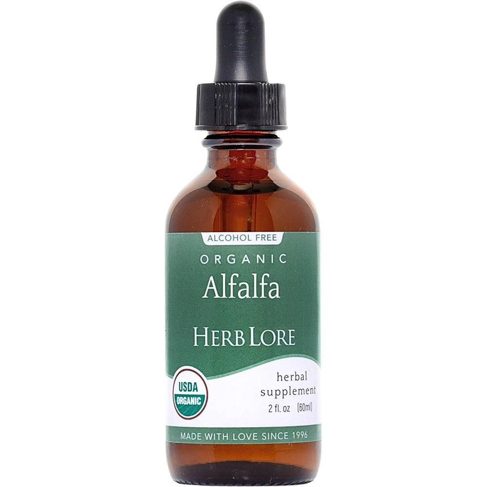 Herb Lore Organic Alfalfa Leaf Tincture bottle front view