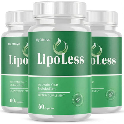 Mjo Xtreya LipoLess Advanced Formula supplement bottles front view