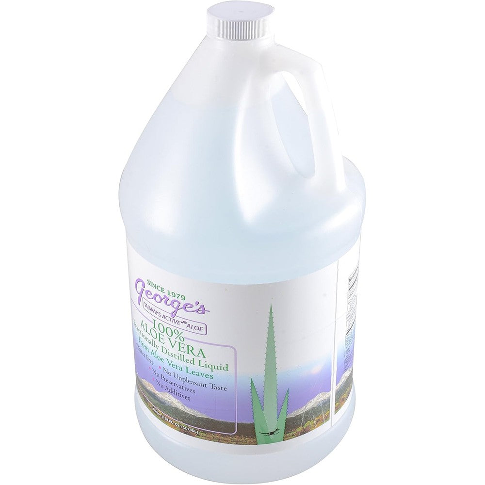 Dr George's Aloe Vera Liquid Supplement one gallon jug front view authentic USA beauty and health import