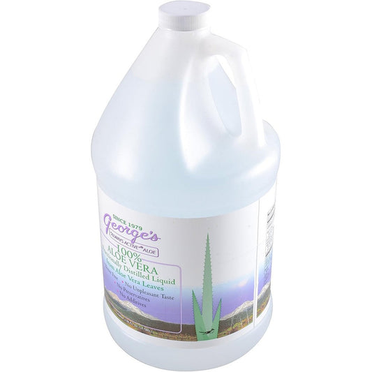 Dr George's Aloe Vera Liquid Supplement one gallon jug front view authentic USA beauty and health import
