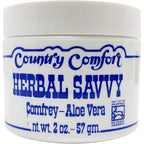 Country Comfort Herbal Savvy Comfrey Aloe Vera Cream front view jar