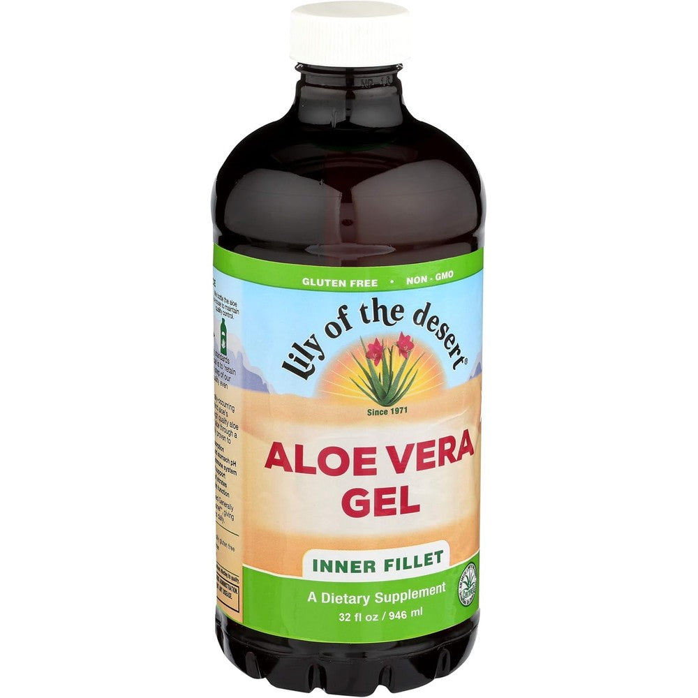 Lily of the Desert Aloe Vera Gel front view of 32 ounce bottle for digestive support
