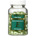 Nu-Health Aloe Vera and Vitamin E Skin Oil Moisture Complex bottle front view showing ninety green capsules.