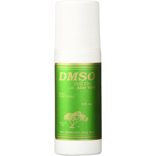 Nature's Gift DMSO seventy percent and thirty percent aloe vera roll on topical liquid front view