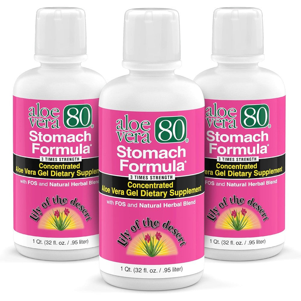 Lily Of The Desert Aloe Vera 80 Stomach Formula Gel 32 Fluid Ounce bottle front view