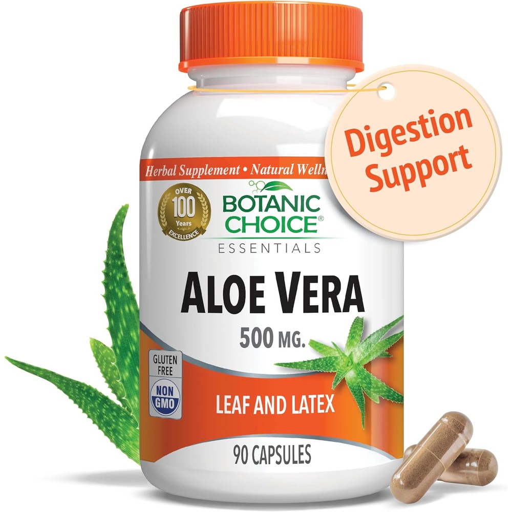 Botanic Choice Aloe Vera 500mg 90 Capsules front view