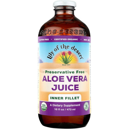 Lily of the Desert organic inner fillet aloe vera juice front view
