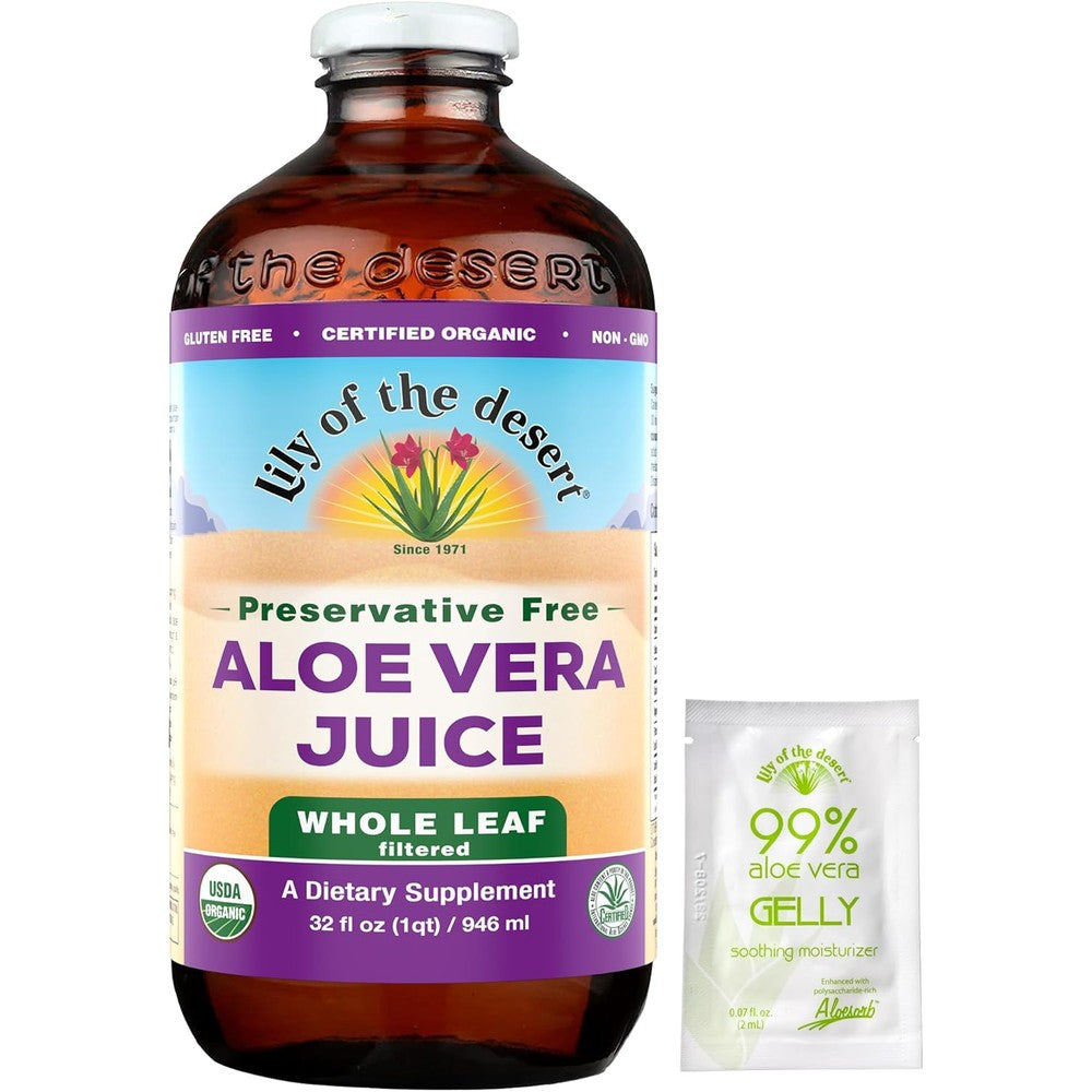 Lily of the Desert Whole Leaf Aloe Vera Juice front view 32 fluid ounces