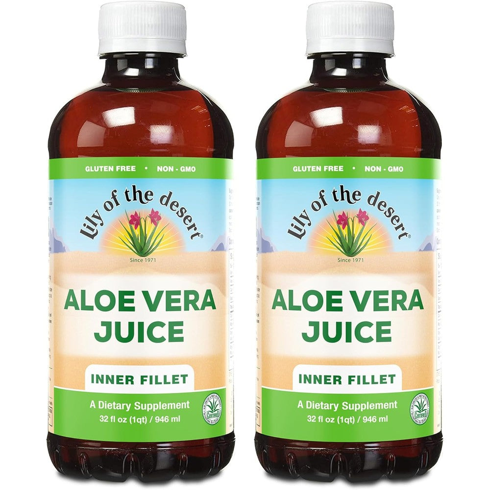 Lily Of The Desert Organic Inner Fillet Aloe Vera Juice 2 Pack front view