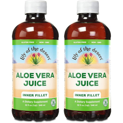 Lily Of The Desert Organic Inner Fillet Aloe Vera Juice 2 Pack front view