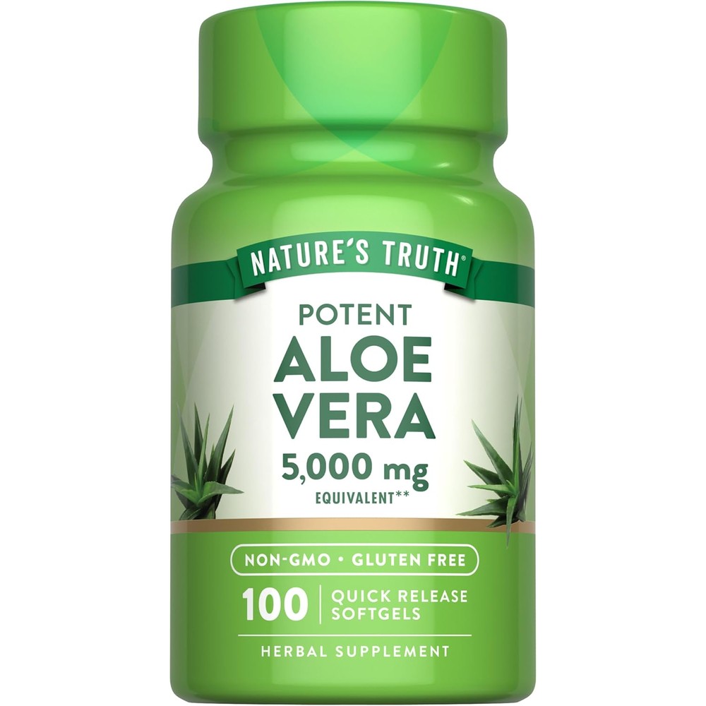 Natures Truth Aloe Vera 5000mg softgel bottle front view